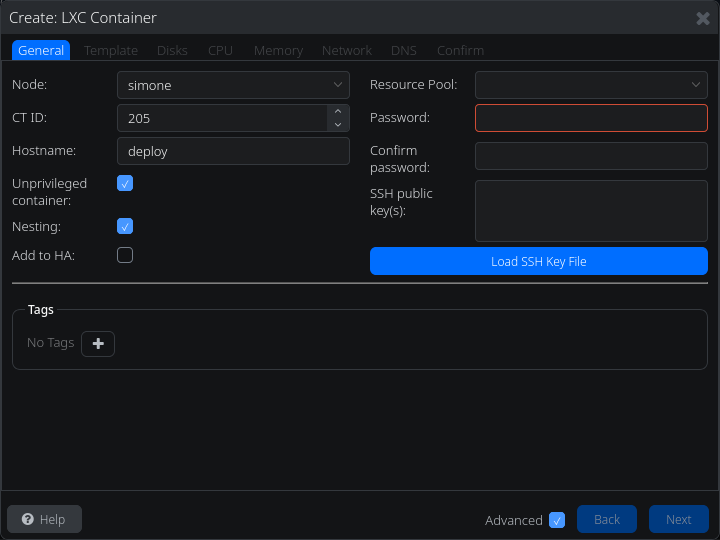 Exemple: LXC sur Proxmox 